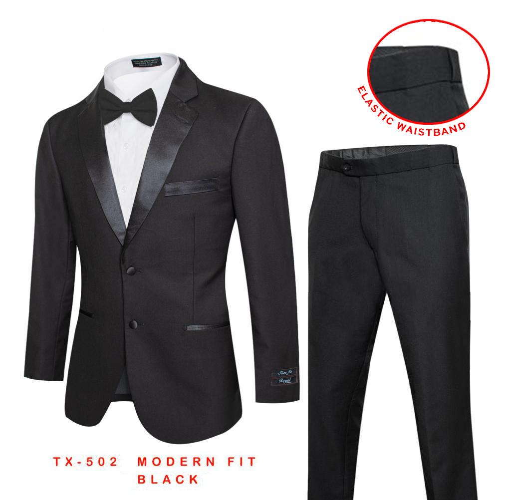 Men's Black Tuxedo Modern Fit (2 PCS)-TX-502