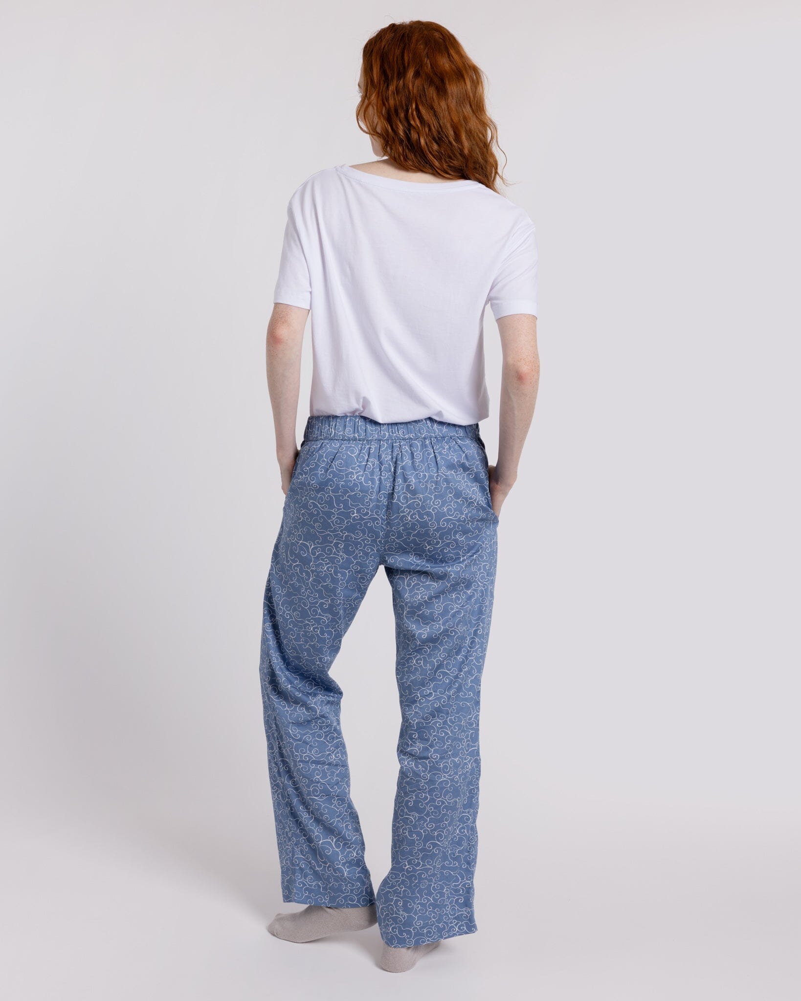 Organic Cotton Blue Pyjama Bottoms, Sky Ramble