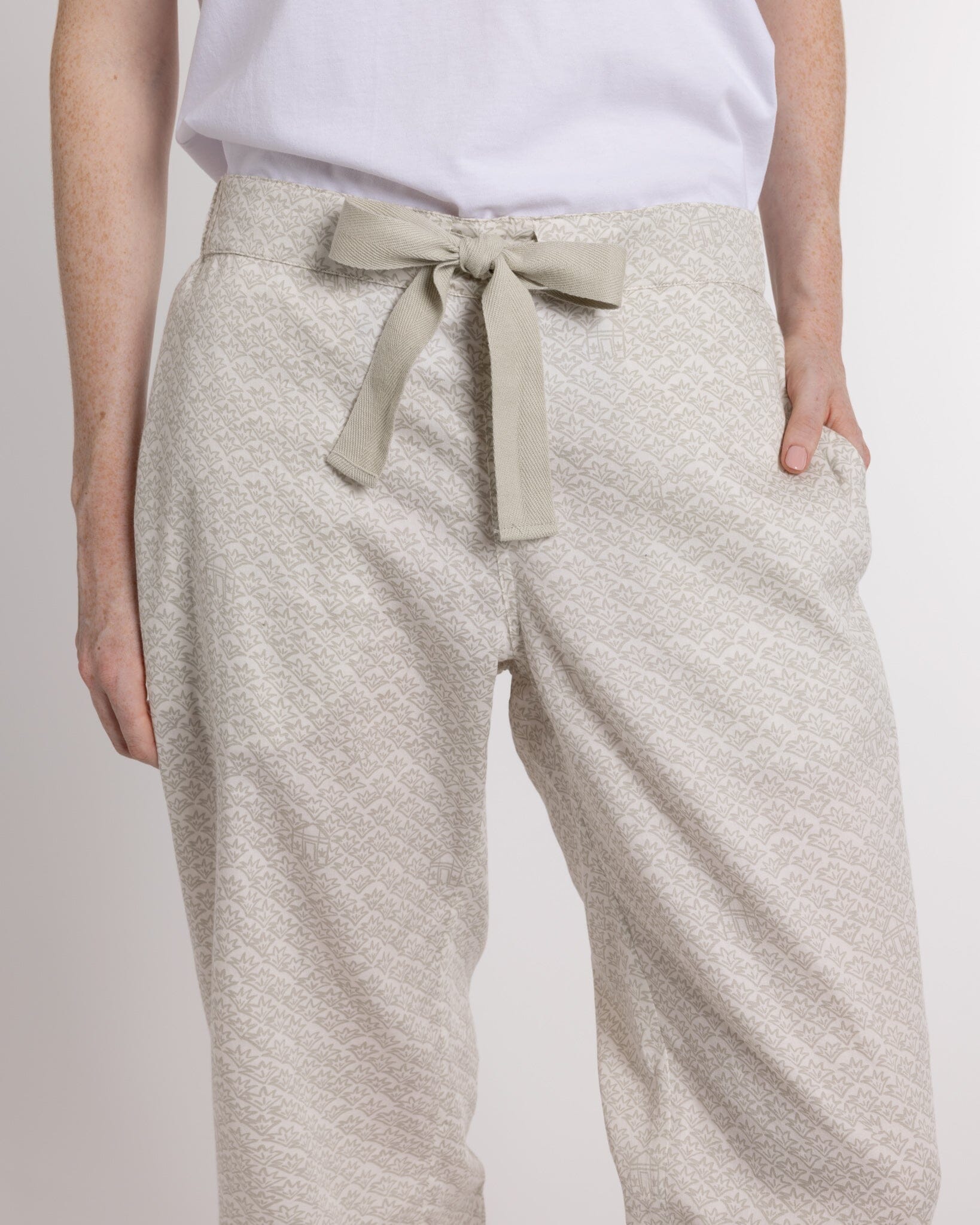 Organic Cotton Cream Pyjama Bottoms, Ms Greenhouse