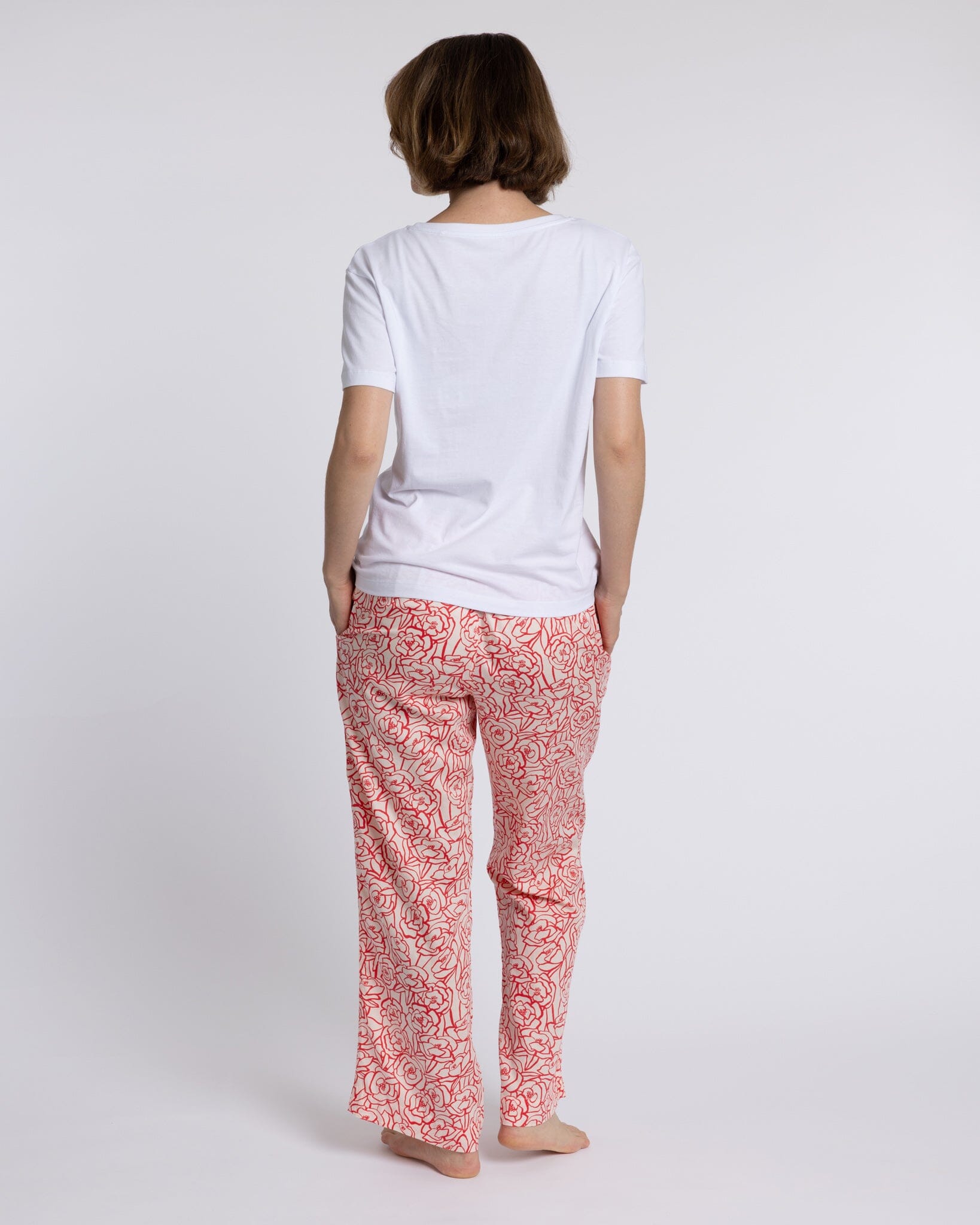 Organic Cotton Peach Pyjama Bottoms, Bums and Roses