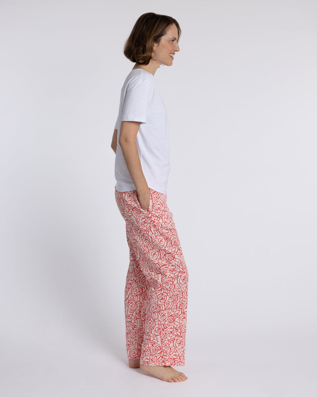 Organic Cotton Peach Pyjama Bottoms, Bums and Roses