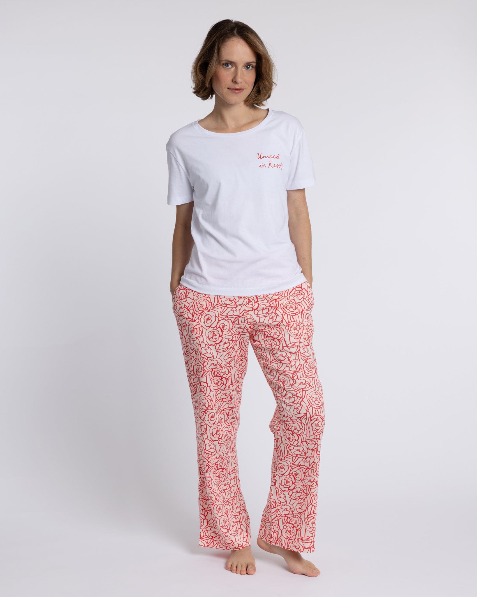 Organic Cotton Peach Pyjama Bottoms, Bums and Roses