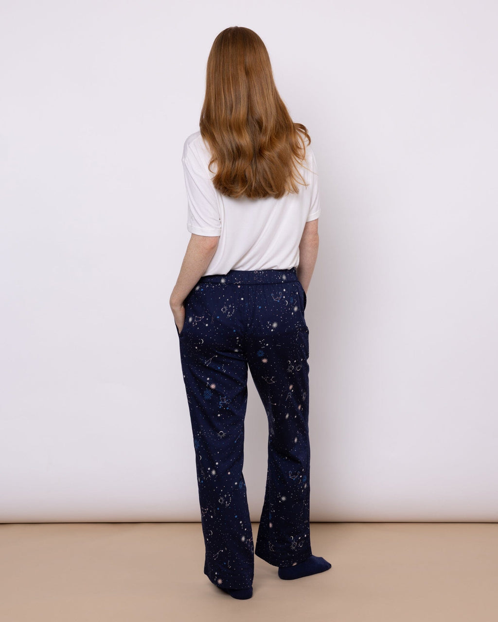 Organic Cotton Navy Pyjama Bottoms, Night Time
