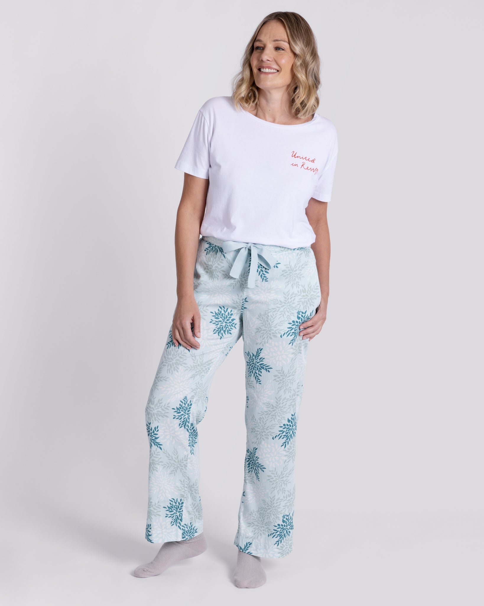 Organic Cotton Blue Pyjama Bottoms, Hedge and Flutter
