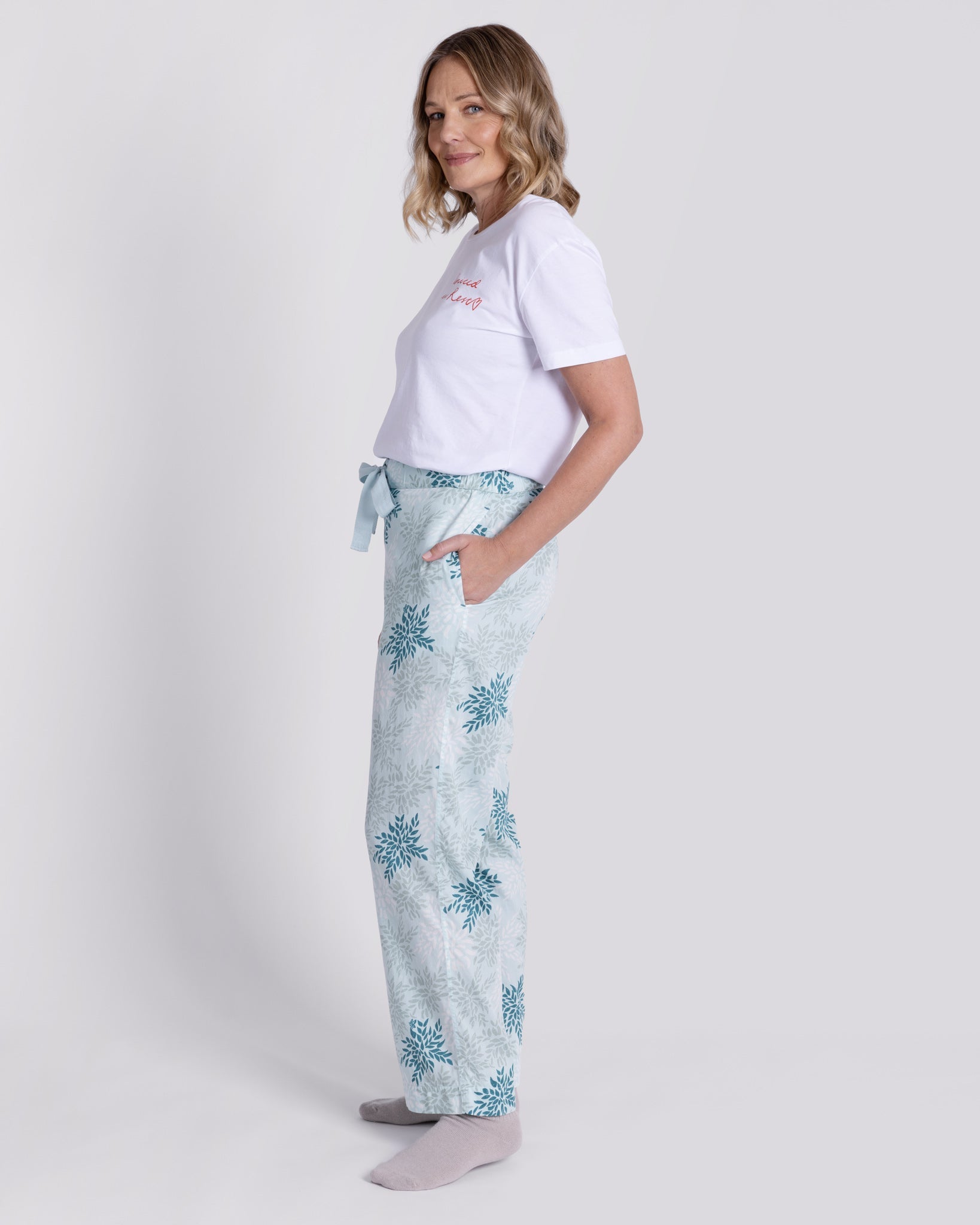 Organic Cotton Blue Pyjama Bottoms, Hedge and Flutter