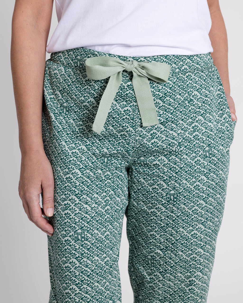 Organic Cotton Green Pyjama Bottoms, Ms Greenhouse